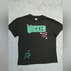 Wicked Graphic Black Tee with Green & Pink Print